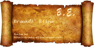 Brankó Elina névjegykártya